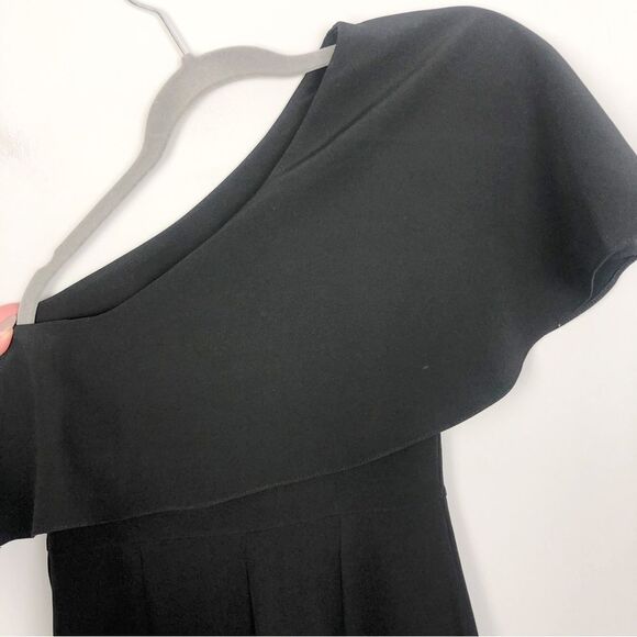 ASOS | Black Asymmetrical One Ruffle Shoulder Skinny Jumpsuit Women’s Size 2 - Picture 6 of 9